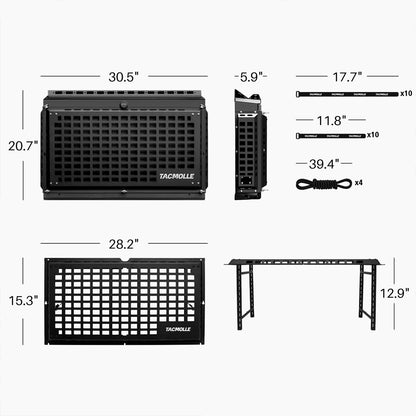 Rear Side Window Storage Box - Tactical Modular MOLLE Panel for Tools and Accessories, Rear Window Storage Panel Kit with Lock For Jeep Wrangler JL 2018-2024