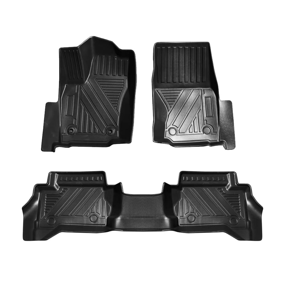 Floor Mats for Toyota Tacoma 2024 Double Cab (Not fit Hybrid) All Weather Floor Liner for Tacoma TPE Custom Fit Car Mats Front&Rear 2 Row Mats,Black