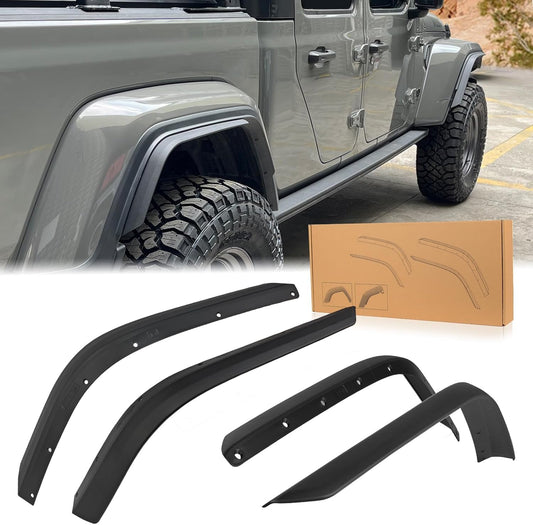 Front & Rear Fender Liner Fender Trim Extension Protector for Jeep Gladiator Sport & Willys 4 Pcs