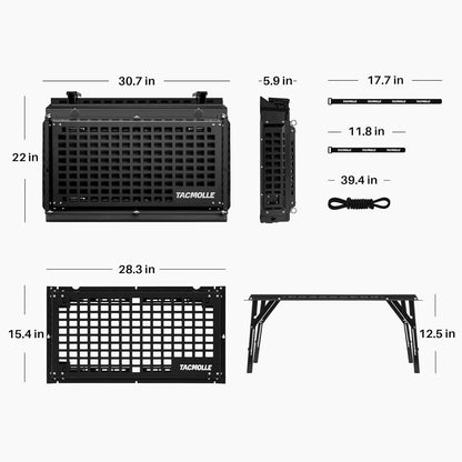 Rear Side Window Storage Box - Tactical Modular MOLLE Panel for Tools and Accessories, Rear Window Storage Panel Kit with Lock For Jeep Wrangler JL 2018-2024