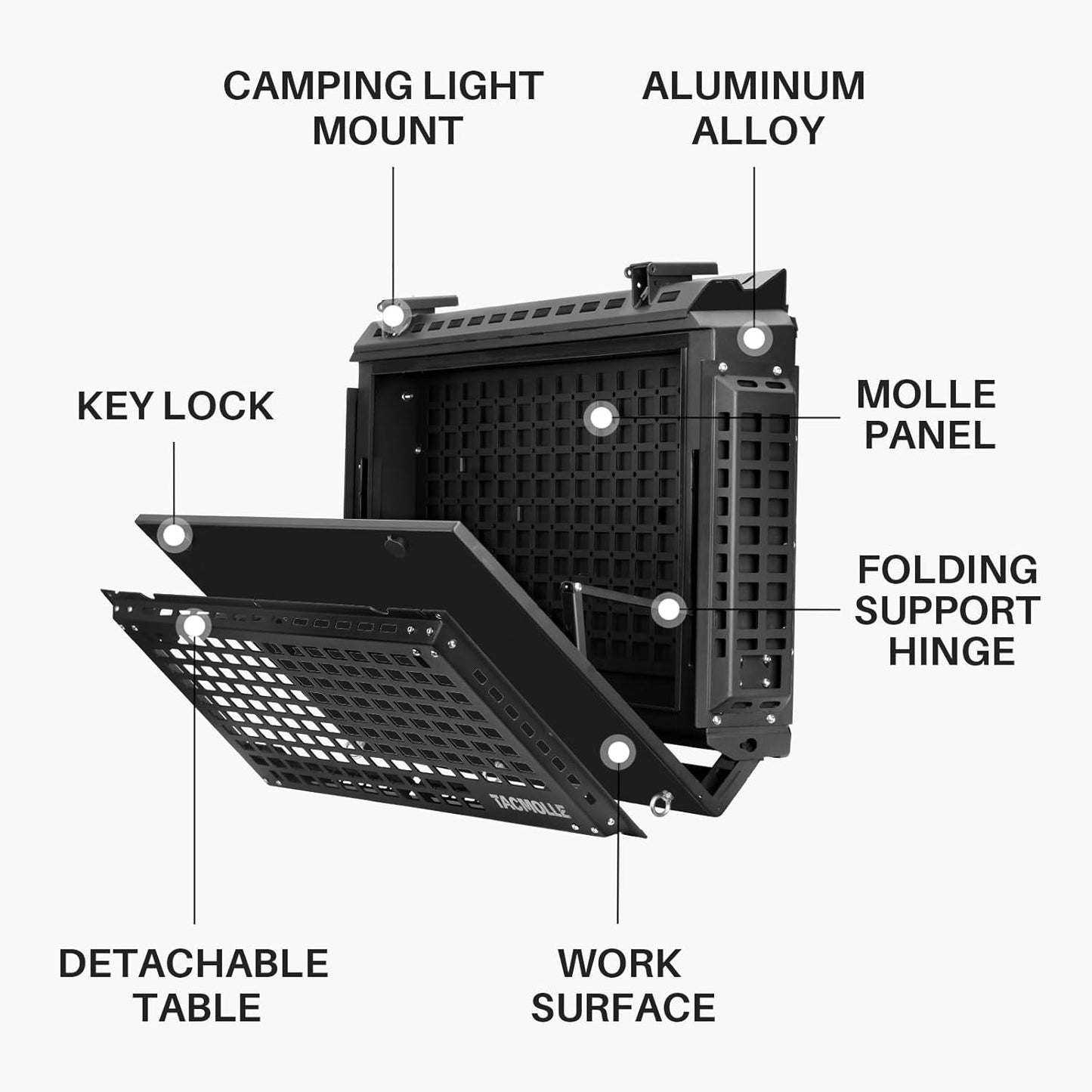 Rear Side Window Storage Box - Tactical Modular MOLLE Panel for Tools and Accessories, Rear Window Storage Panel Kit with Lock For Jeep Wrangler JL 2018-2024