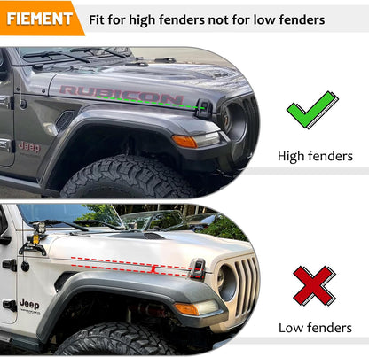 Rear Fender Liner Fender Trim Extension Protector for 2018-2023 Jeep Wrangler JL JLU 4 Pcs