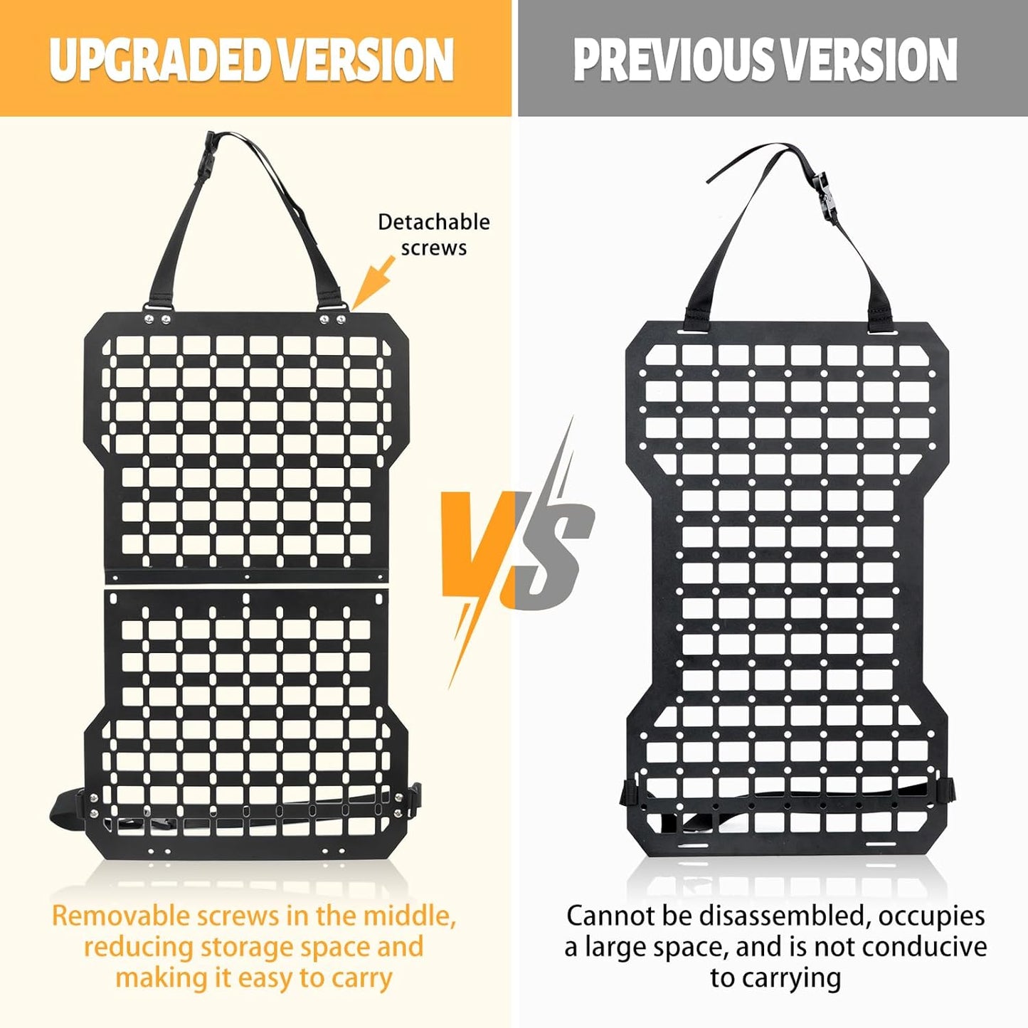 Truck Gun Rack Molle Seat Back Organizer Gun Holder Molle Panel for Vehicles Tactical Truck Mount Panels