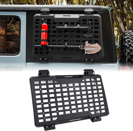 Rear Window Molle Panel System for 2018-2024 Jeep Wrangler JL 4Doors - Modular Storage and Protective Decoration