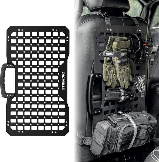 Portable Rigid MOLLE Panel with Handle, Tactical Car Back Seat Organizer, Heavy-Duty Modular Storage Solution for Vehicles, Universal MOLLE Panels for Car and Truck Organization Rack