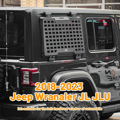 Rear Window Molle Panel System for 2018-2024 Jeep Wrangler JL 4Doors - Modular Storage and Protective Decoration