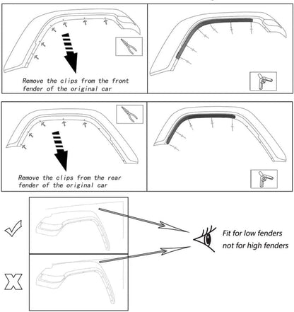 4 PCS JL Front & Rear Fender Flares Compatible with 2018-2023 Jeep Wrangler JL & JLU Unlimited Sahara (Not Fit High Clearance Fender Flares,Not fit 4xe)