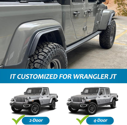 Front & Rear Fender Liner Fender Trim Extension Protector for Jeep Gladiator Sport & Willys 4 Pcs