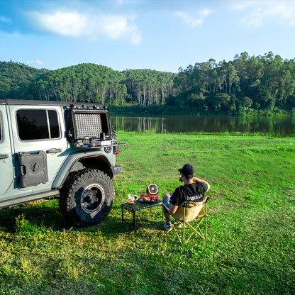 Rear Side Window Storage Box - Tactical Modular MOLLE Panel for Tools and Accessories, Rear Window Storage Panel Kit with Lock For Jeep Wrangler JL 2018-2024