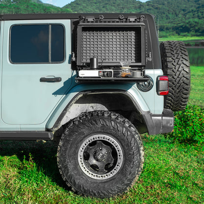 Rear Side Window Storage Box - Tactical Modular MOLLE Panel for Tools and Accessories, Rear Window Storage Panel Kit with Lock For Jeep Wrangler JL 2018-2024