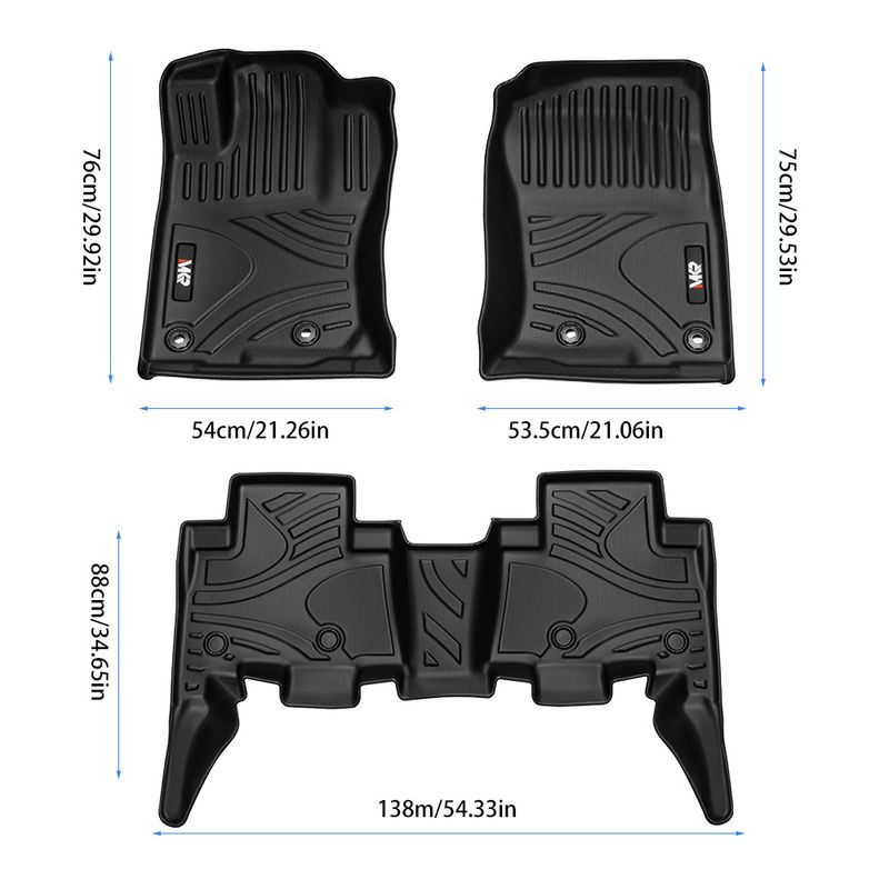 Floor Mats for Toyota 4Runner 2013-2023(Fit 7 Seats&5 Seats) & for Lexus GX460 2013-2023, All Weather TPE Custom Fit Floor Liner for 4 Runner Front & Rear 2 Row Car Mats, Black